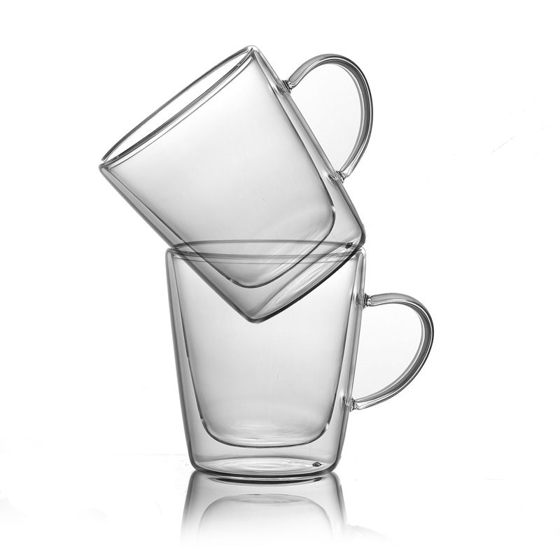 Taza de jugo de leche con mango vidrio de borosilicato taza de doble capa bebida fría tienda jugo taza de café taza de agua