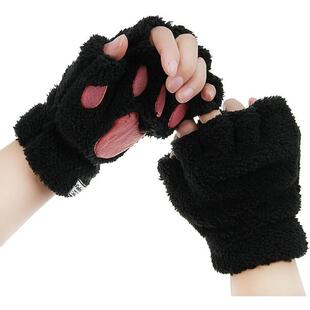 A 16528 Winter Thick Plush Rabbit Flip Gloves ë�q��������