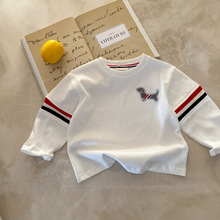 2025新款男女童长袖T恤春秋儿童潮牌圆领上衣卡通小狗秋款打底衫