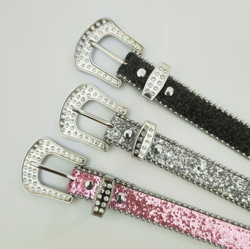 Y2K Edge Beads Wide Belt Women's Fashion Ins Style All-match Belt Sequin Distinctive Belt Women's High-end Sense Belt for Women