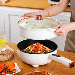 Household Large Capacity Electric Wok Steamer Combo Electric Cooker Multifunction Non-stick Smart Electric Wok