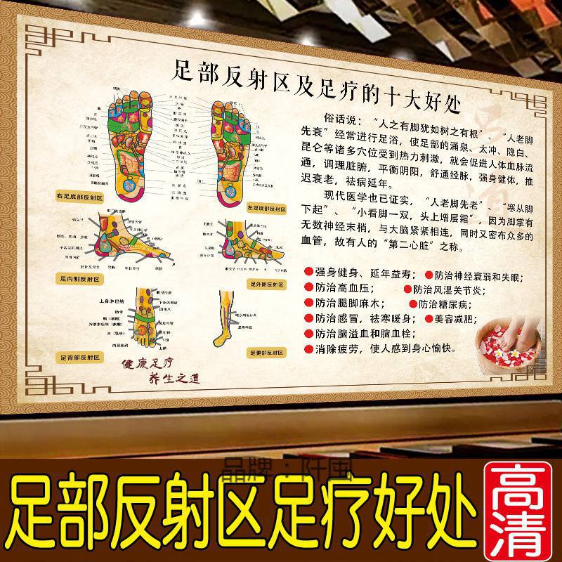 。脚部足疗足底反射区穴位图足疗的十大好处按摩图片经络穴位图挂
