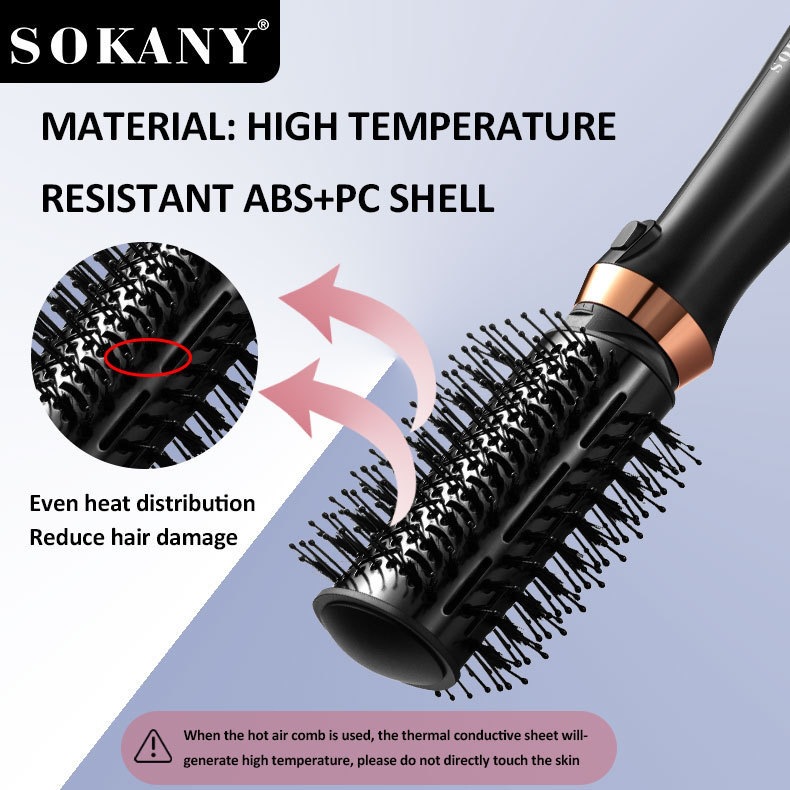 15033 Electric Hair Styling Comb, Multifunctional Household 4-in-1 Hot Air Comb, Negative Ion Curling Iron