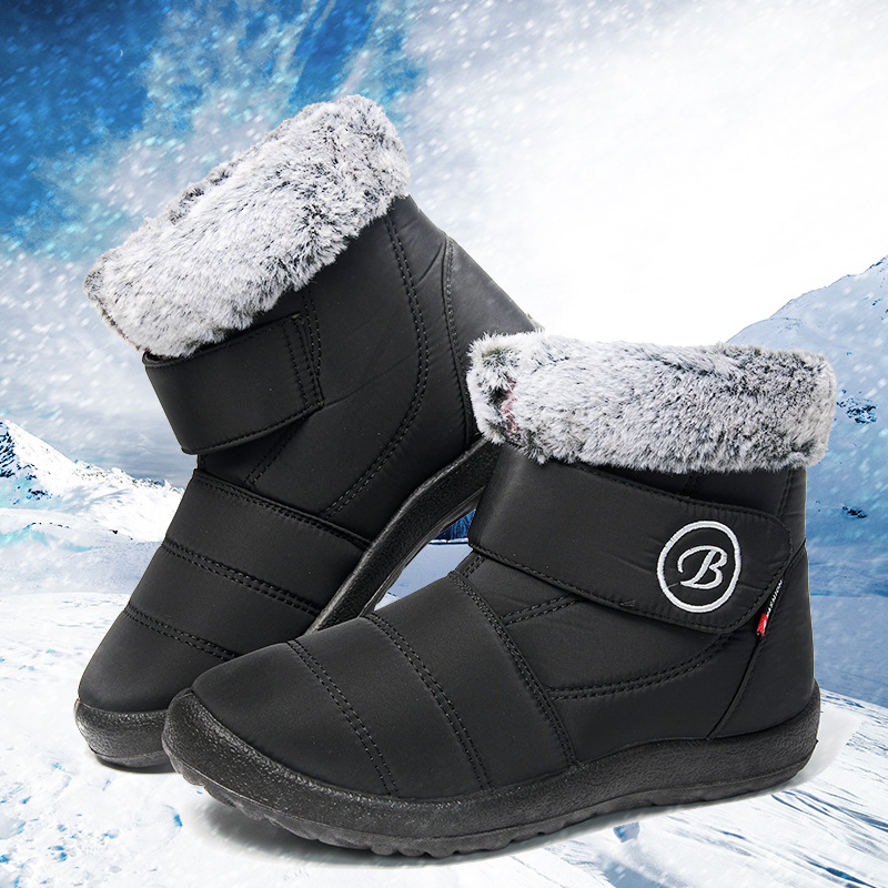 Foreign trade new pattern Cotton-padded shoes winter Large Women's Shoes 36-43 leisure time Plush keep warm Flat bottom Men's Shoes Snow boots
