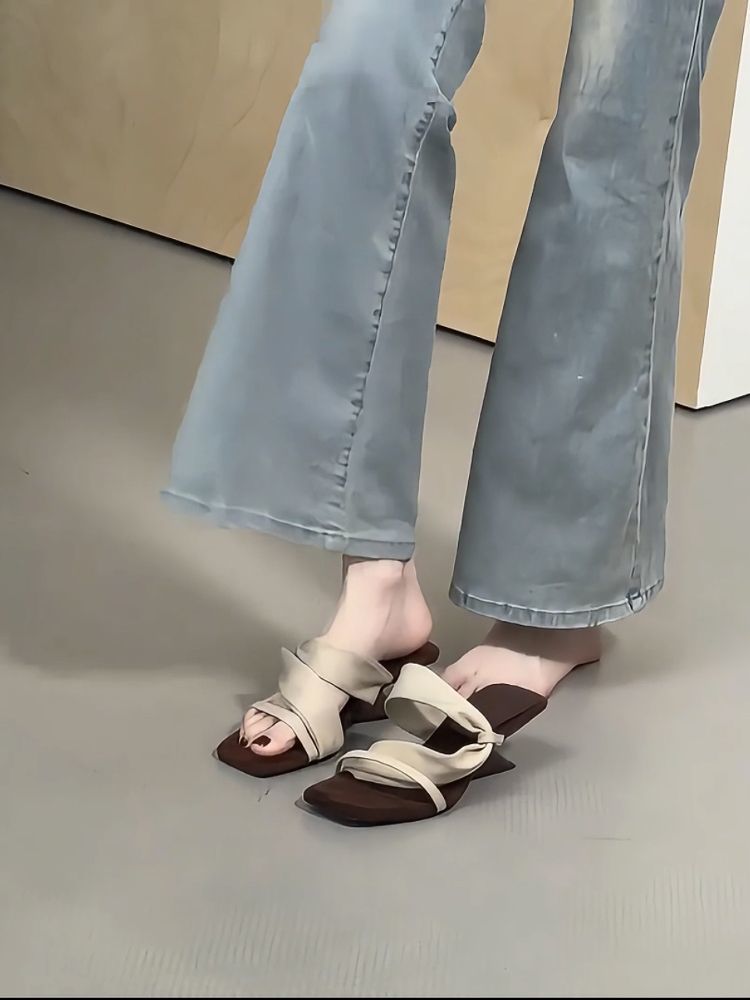 Niche High-End French Fairy Style One-Strap For Women 2025 Summer High Heels Stunning Outdoor Sandals Slippers_vogvips.com