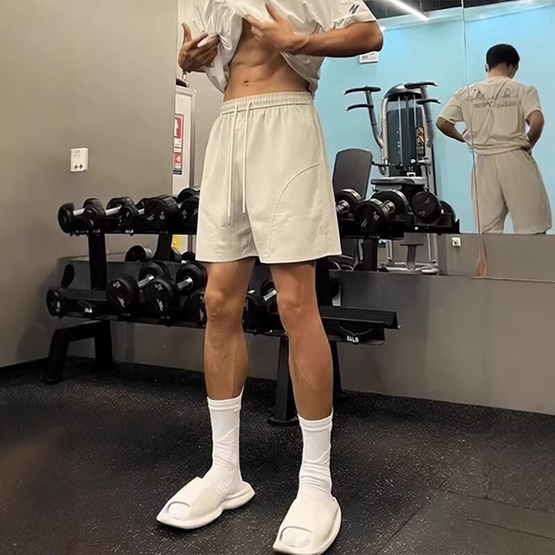 Quick-dry men's fitness shorts, summer American-style slanted cut pants, running sports casual quarter-length shorts for men, summer Quick-dry men's fitness shorts, summer American-style slanted cut pants, running sports casual quarter-length shorts for men, summer
