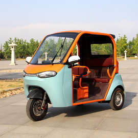 休闲载人电动三轮车观光车敞篷成人接送代步老头乐电瓶车代步定制
