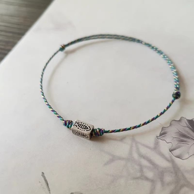 Ultra-Fine Good Luck Koi Braided Rope Bracelet Adjustable Niche National Trend Braided Bracelet Couple Gift Braided Rope Anklet