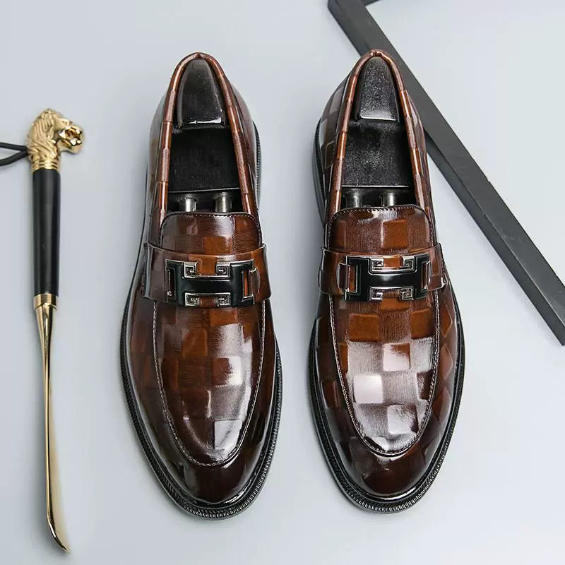 Черные кожаные туфли для мужчин, мужские туфли без шнуровки, британский и корейский стиль, увеличение внутренней высоты, свадебный костюм жениха, деловая официальная одежда, повседневная одежда.