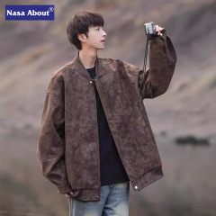 NASAアメリカpu皮野球服コート男性早秋春2024トレンド痞帅工装ジャケット上服