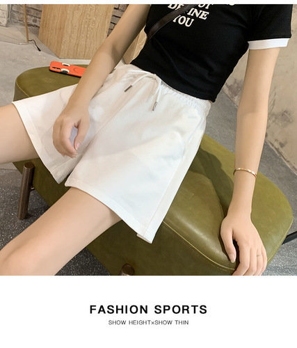 2025 New Korean Women's High-Waist Loose Hiding Wide Leg Shorts Solid Color Casual Trendy Summer Pants