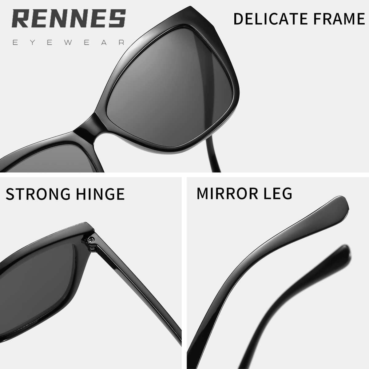 Nuevas gafas de sol para exteriores con ojos de gato en contraste de color transfronterizo