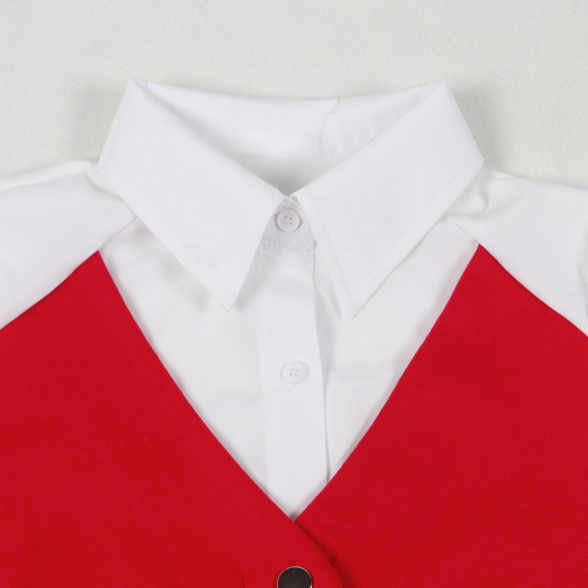 Faux Two Pieces Shirts Vest Stitching Sweater Pants Two Piece Set 12 Faux Two Pieces Shirts Vest Stitching Sweater Pants Two Piece Set