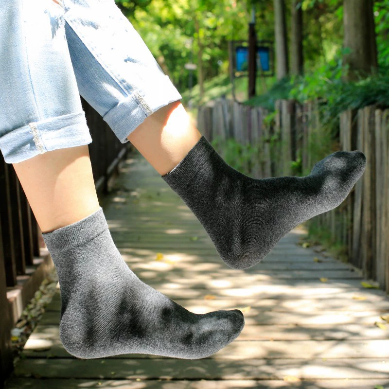 Summer thin black white knee socks for boys
