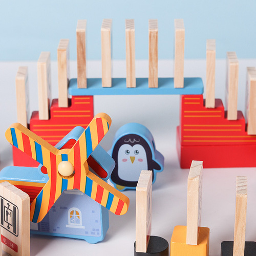 Puzzle dominoes automatically drop small train toys small train toys Chinese character digital dominoes