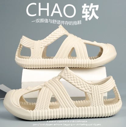 Nuevos zapatos de paja retro de verano para hombres con suela suave zapatos de playa transpirables y ligeros sandalias de caña casuales antideslizantes zapatos de hombre