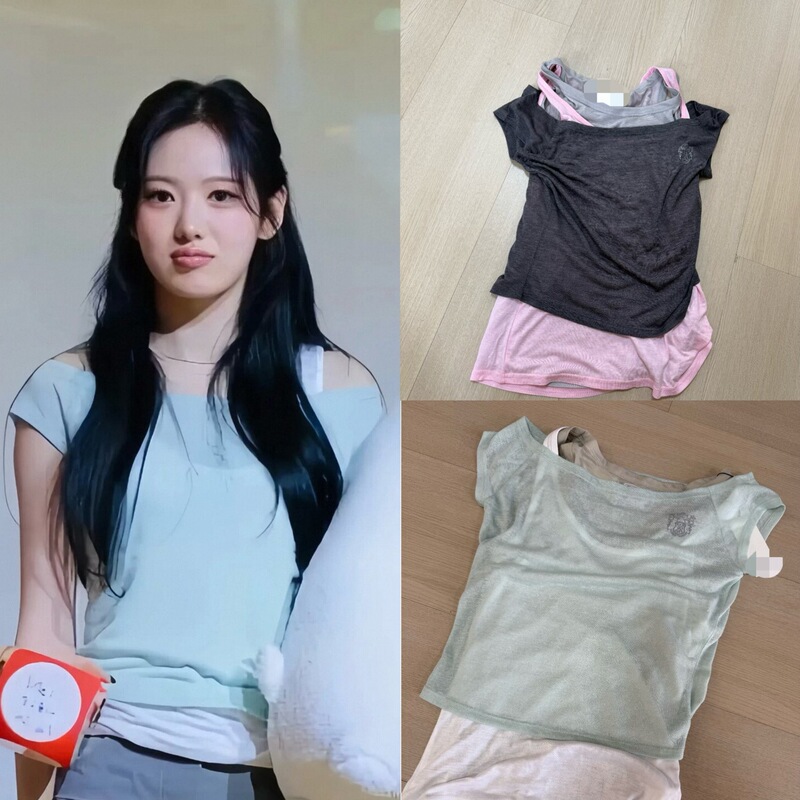In-Stock Sui Lee Soo-Bin Korean Blogger Style Spicy Girl Look Fake Three-Layered Lyocell Short-Sleeve T-Shirt Top In-Stock Sui Lee Soo-Bin Korean Blogger Style Spicy Girl Look Fake Three-Layered Lyocell Short-Sleeve T-Shirt Top