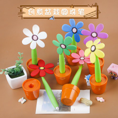 Advertising Fixed Position South Korea Creative Stationery Cute Realistic Cartoon Plant Sunflower Pot Plant Pen
