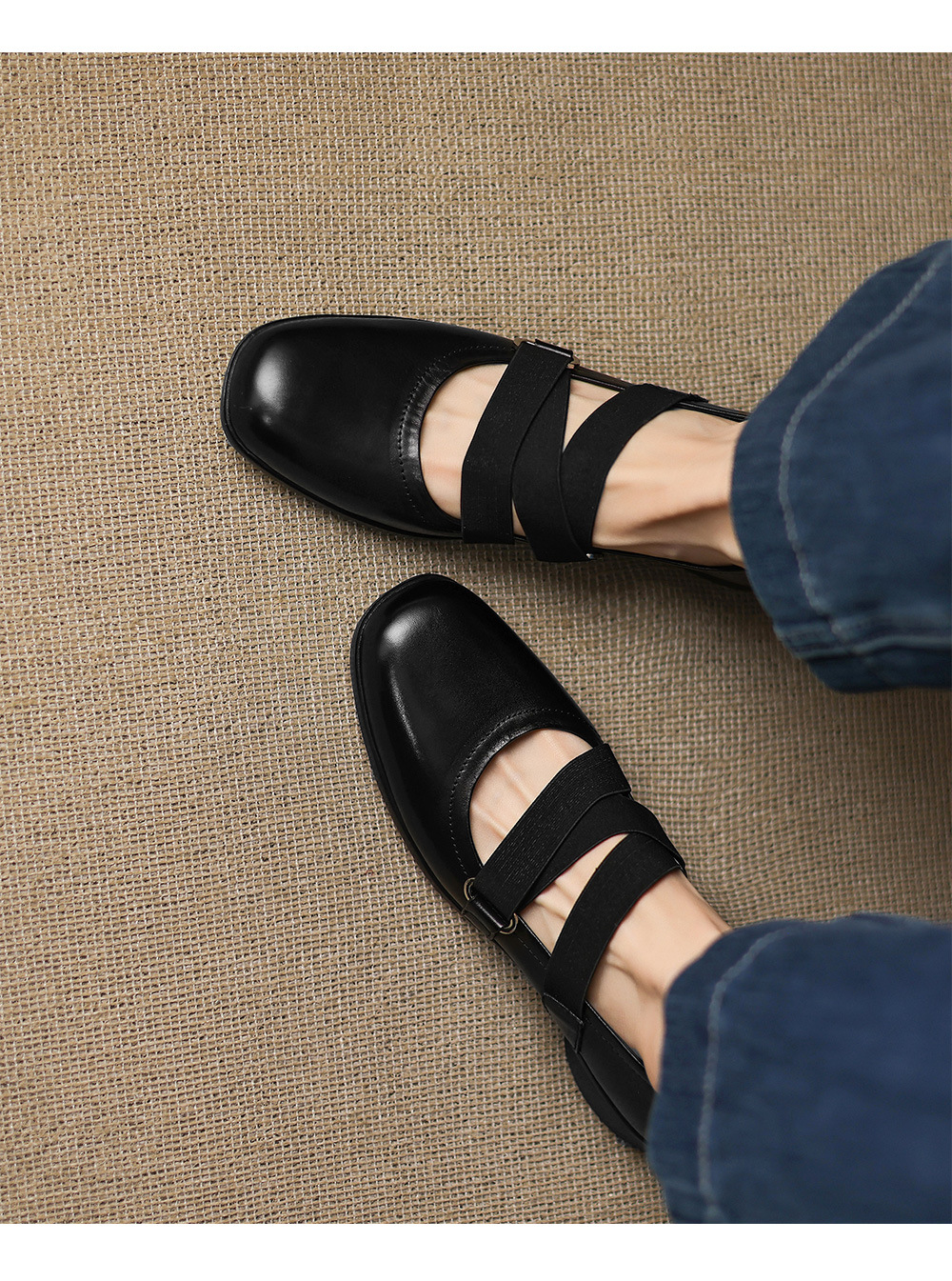 Giày Mary Jane nữ quai ngang gót xuồng 4 cm, phong cách ballet retro — đen chi tiết 12