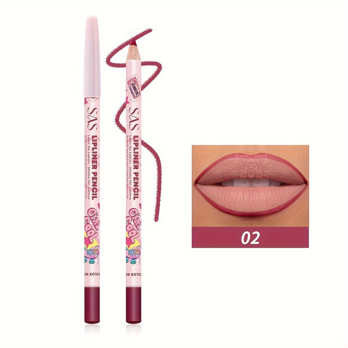 El delineador de labios de punto transfronterizo de USHAS europeo y americano es fácil de colorear, resistente al agua de larga duración, taza antiadherente, efecto de maquillaje mate SAP002 image 8
