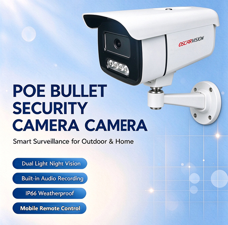 POE güvenlik kamerası 4K yüksek çözünürlüklü dış mekan su geçirmez tabanca tipi kamera süpermarket mağazası uzaktan izleme fabrikası toptan satış