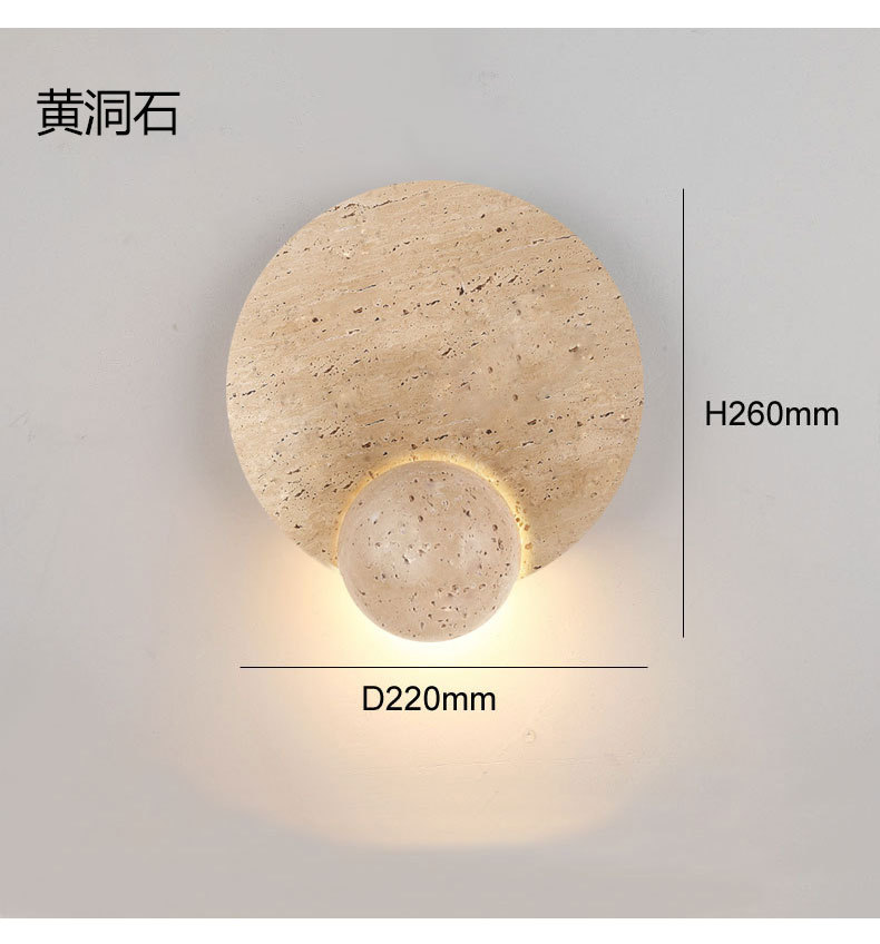 Residencias pasillo lámpara de pared faro de lámpara de pared redonda ovalada dormitorio de fondo de piedra de la villa amarilla cabecera de cama japonesa