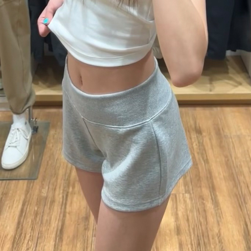 灰色韩版短裤女夏季薄款松弛感低腰辣妹a字外穿休闲运动五分裤子|undefined
