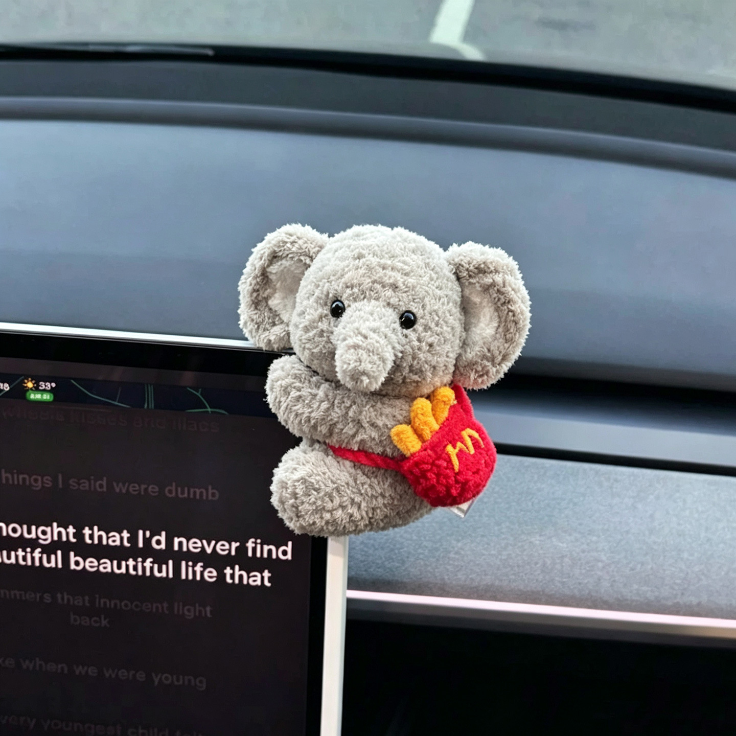 Cute and Adorable Cartoon Plush Car Ornament for Dashboard and Screen Decoration for Women