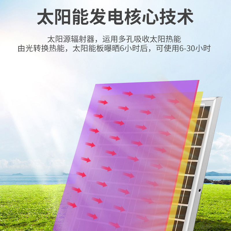 Ventilador de pie para uso doméstico, ventilador recargable, ventilador oscilante de pie para exteriores con viento fuerte, ventilador recargable con energía solar para comercio transfronterizo en África.