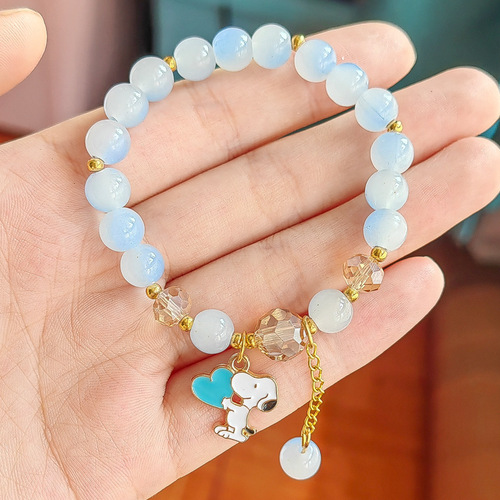 Cinnamon dog Sanrio glass bracelet live broadcast student live broadcast gift two-color crystal cartoon bracelet for women