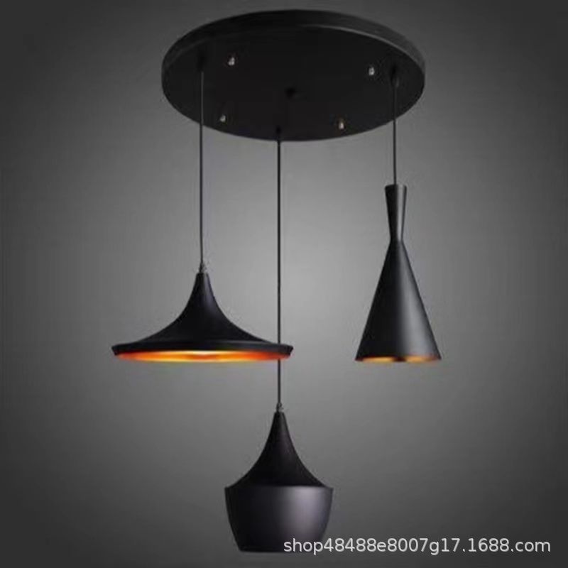 Instrumento musical creativo simple lámpara de tres cabezas nórdico arte retro café lámpara de bar restaurante occidental lámpara de una sola cabeza pequeña lámpara