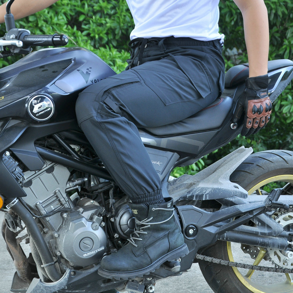 VOLERO motocicleta invierno pantalones de ciclismo impermeables con camisa gruesa a prueba de viento cintura alta locomotora pantalones de caída para hombre