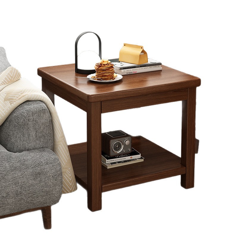 Mesa de té personalizada estante de madera sólida sala de estar sofá mesa de escritorio simple dormitorio mesas de cabezal de cama mesa de almacenamiento multifuncional