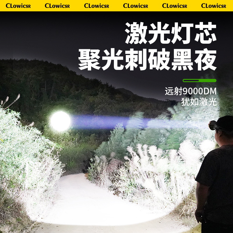 Nuevo LCD faro fuerte luz Super brillante carga resistencia super largo minero lámpara noche pesca inducción cabeza-montada linterna
