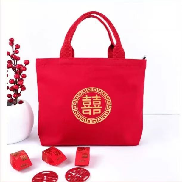 Red envelope wedding handbag wedding bag red canvas bag wedding bag