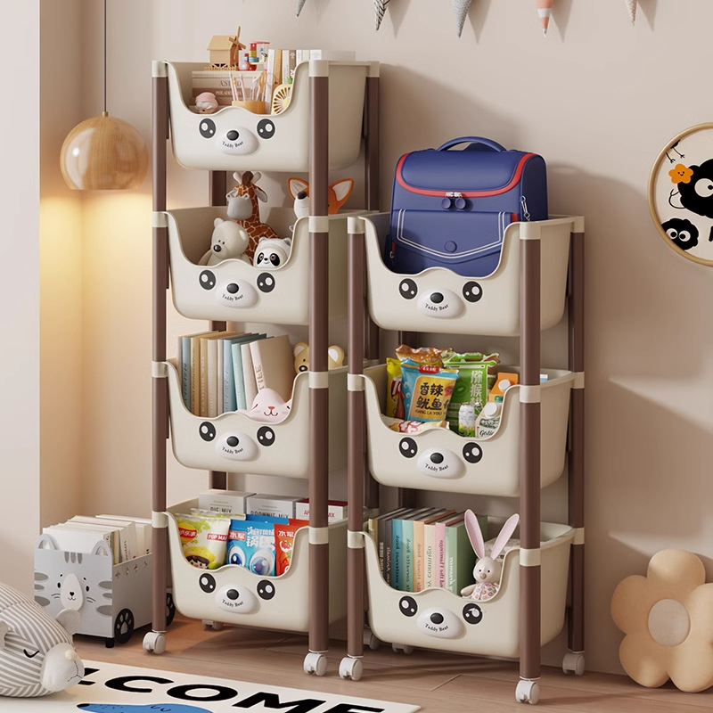 Bookshelf Floor Mobile Storage Rack Multi-layer Simple Storage Rack Office Home Children's Bookcase Multi-layer Book Shelf
