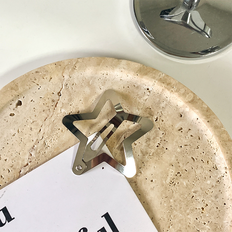 320g Weight Hair Clip Hair Accessories Type 1 Piece Quantity Daily Occasion Alloy Material Star Pattern Women's Gender Plating, Hollow Out Design Simple Style Style Women's Simple Style Star Alloy Plating Hollow Out Hair Clip 5