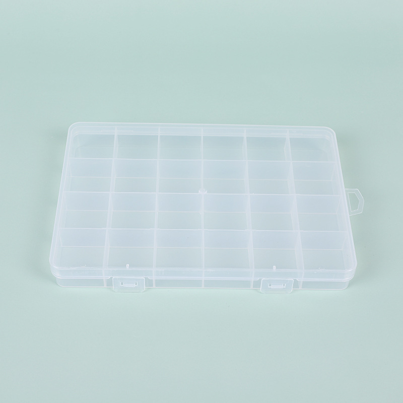 Fijo no inserto frijol soluble en agua cuentas de arroz equipo de pesca fuego pintura sello grano de cera caja de almacenamiento de envases de plástico transparente