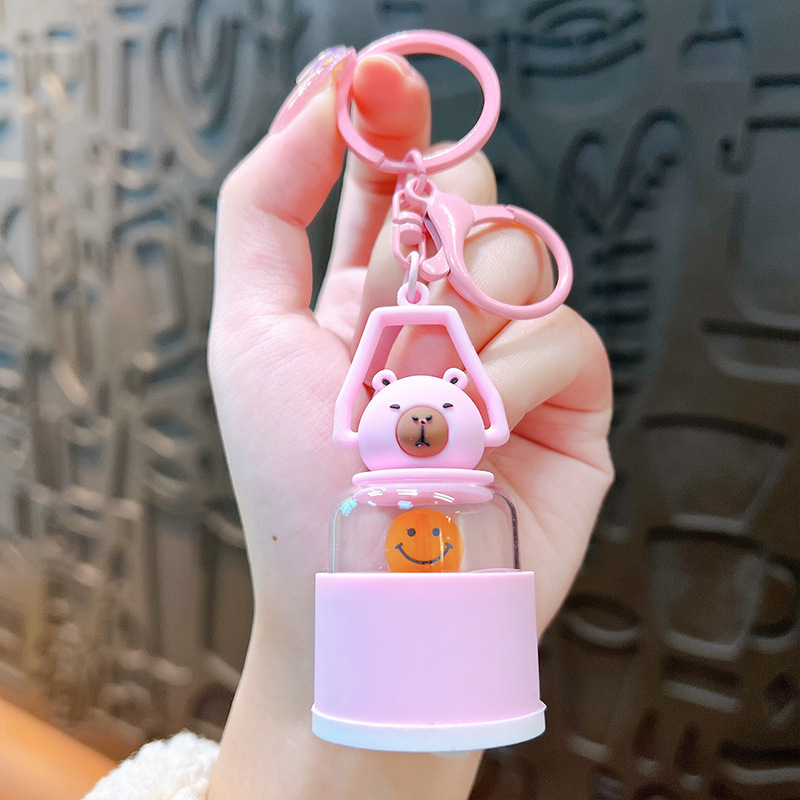クリエイティブかわいいカピバラナイトライトキーホルダー漫画カピバラバッグペンダントカップルギフト卸売|undefined
