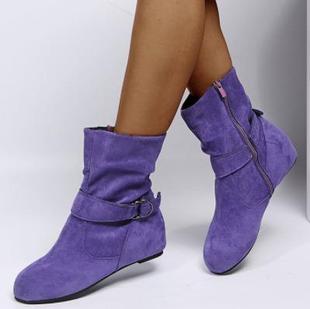 Cross-Border Popular European and American Short-Tube Flat-Heeled Knight Boots Women's Boots Large Size 40-43 Outer