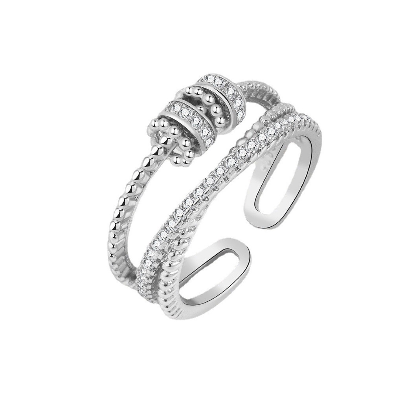 Fashion Geometric Copper Criss Cross Zircon Rings