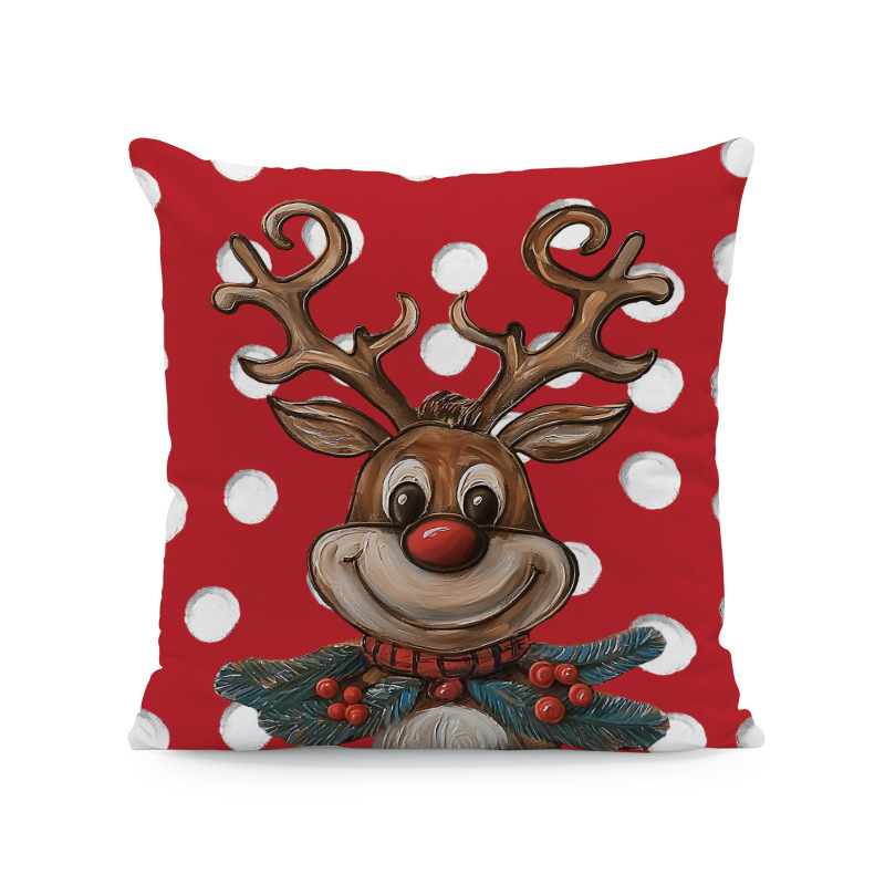 Venta caliente transfronteriza elementos de Navidad funda de almohada ambiente para el hogar sofá de decoración jardín patio festivo funda de cojín image 20