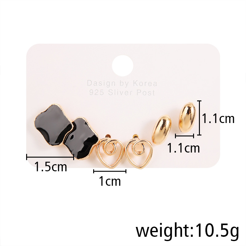 1 Set INS Style Fashion Heart Shape Alloy Plating Womenu0027S Ear Studs
