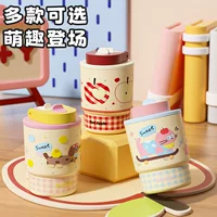 Кубки мультфильм стильная качественная стеклянная посуда, стеклянная соломинка из нержавеющей стали для учащихся начальной школы
