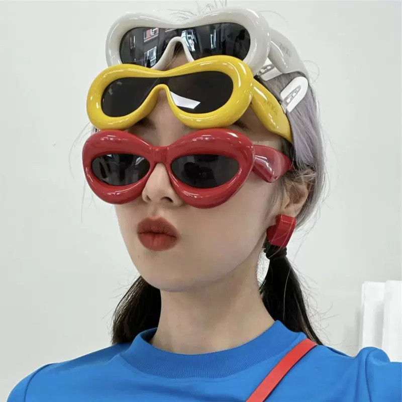 个性搞怪趣味充气感可爱气球嘴唇墨镜网红潮人千禧风街拍太阳眼镜
