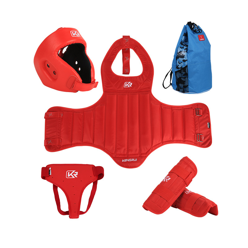 Conjunto de equipo de protección Sanda del fabricante transfronterizo Kangrui, equipo de protección de lucha libre, equipo de protección resistente al desgaste