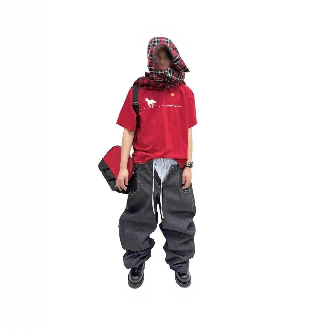 Grailz Project G/R 25ss силуэт OS рабочие джинсы из необработанного денима прямые мешковатые корейские брюки