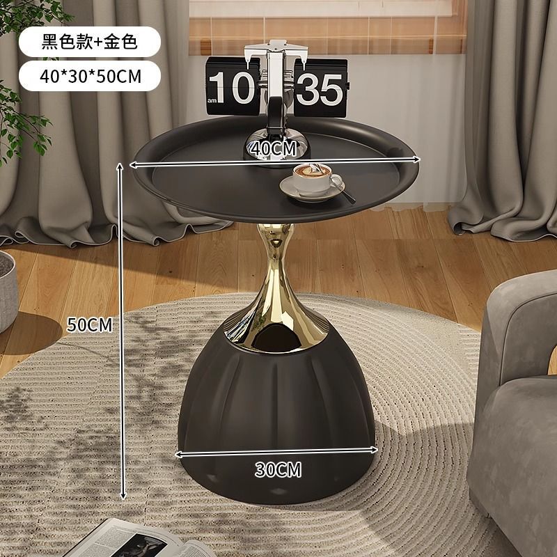 レトロコーナーテーブル、アイアンベッドサイド収納、バルコニー、小さな丸いライト高級ソファサイドテーブル、リビングルーム、家庭用小さなコーヒーテーブル、サイドテーブル|undefined