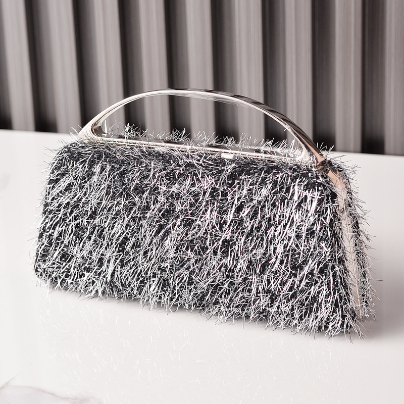 Bolso de cena dorado con borlas de nuevo estilo transfronterizo, bolso de fiesta portátil, bolso de novia de boda de moda europea y americana, venta directa de fábrica