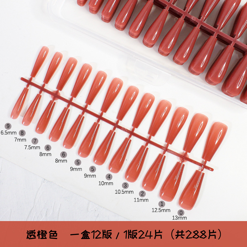 Nuevo 288 unidades en caja de esmalte de uñas tabletas hielo transparente Ballet uñas falsas uñas tabletas pasta completa productos terminados al por mayor